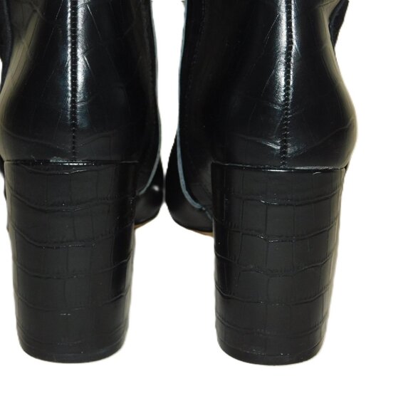 Chelsea & Violet Tall Leather & Suede Boots Size 8 Croc Embossed - Picture 9 of 16